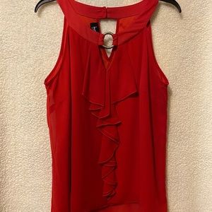 Red Sleeveless Blouse